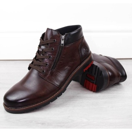 Botas cómodas de piel con aislamiento de lana Rieker M RKR625 marrón 15