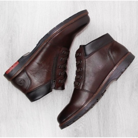 Botas cómodas de piel con aislamiento de lana Rieker M RKR625 marrón 17