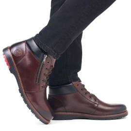 Botas cómodas de piel con aislamiento de lana Rieker M RKR625 marrón 26
