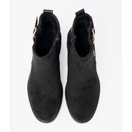 Shelvt Botas negras con una hebilla de talón estable negro 3
