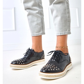 Zapatos de mujeres negras con pernos de gres negro 1 Zapatos de mujeres negras con pernos de gres negro 1