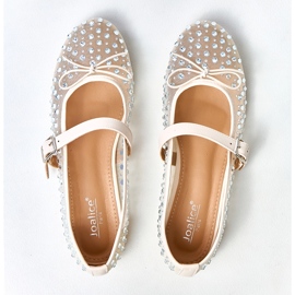 Bailarinas de malla beige con cristales de elasid 7