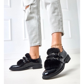 Zapatos de mujeres negras con pelaje sarol negro 2 Zapatos de mujeres negras con pelaje sarol negro 2