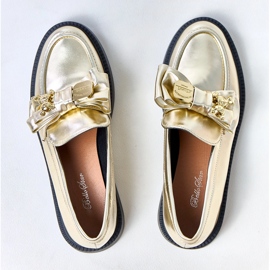 Mocasines dorados con arco y oso de peluche Teriwa 6