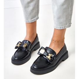 Mocasines negros con arco y oso de peluche Teriwa 4