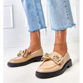 Mocasines beige con arco y oso de Teriwa 1