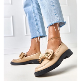 Mocasines beige con arco y oso de Teriwa 2