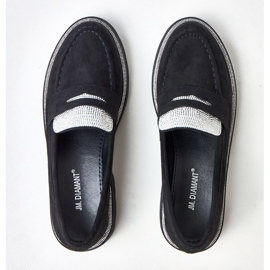 Mocasines Ekozamszu negros decorados con circonio cúbico Klooren 5
