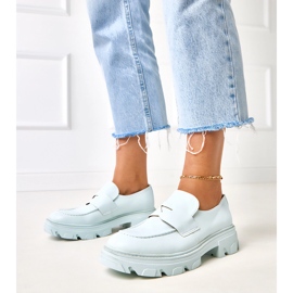 Mocasines de mujer azul de Eco -Leather Kirna 1
