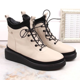 Filippo W PAW482 botas de plataforma de piel con aislamiento beige blanco 13