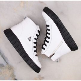 Botines de piel con plataforma Filippo W PAW382B, blanco 6
