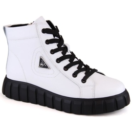 Botines de piel con plataforma Filippo W PAW382B, blanco 7