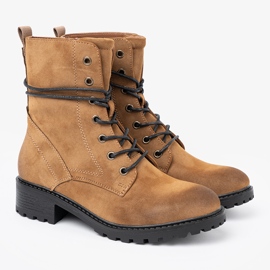 Shelvt Lace -Up trabajadores de color verde oscuro con un efecto de sombreado en la nariz 2