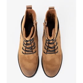 Shelvt Lace -Up trabajadores de color verde oscuro con un efecto de sombreado en la nariz 3