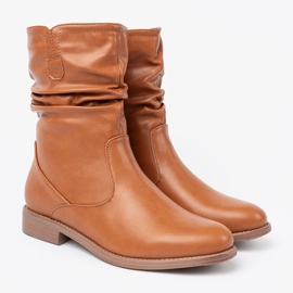 Shelvt COMENTE BOTAS DE CARAMELO CON RUFFLES 2