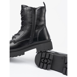 Botines negros con cordones para mujer 1
