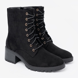 Shelvt Botas negras cómodas con un dedo redondo negro 3