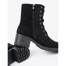 Shelvt Botas negras cómodas con un dedo redondo negro 1