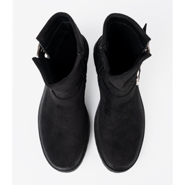 Shelvt Botas negras modernas con hebillas plateadas negro 3