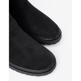 Shelvt Botas negras modernas con hebillas plateadas negro 5