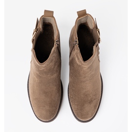 Shelvt Botas beige elegantes con un cómodo talón 4