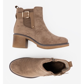 Shelvt Botas beige elegantes con un cómodo talón 5