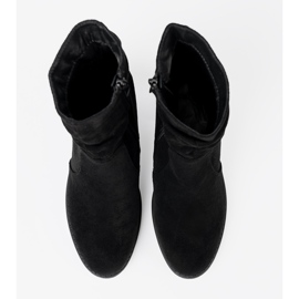 Shelvt Elegantes botas negras en un pilar con una parte superior arrugada negro 4