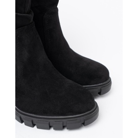 Shelvt Botas negras elegantes con una parte superior arrugada negro 1