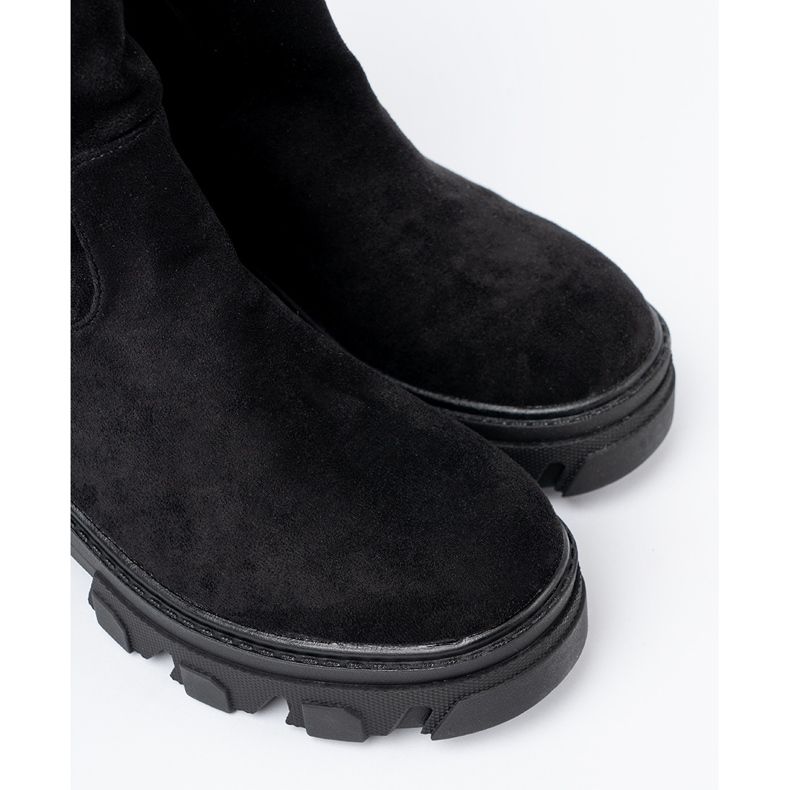 Shelvt Botas negras con un corte minimalista negro 1