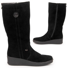 Botas impermeables de nobuck con aislamiento de lana de oveja Rieker W R237 negro 9
