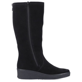 Botas impermeables de nobuck con aislamiento de lana de oveja Rieker W R237 negro 12