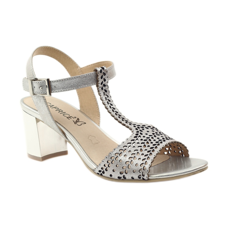 Sandalias caladas Caprice 28301 plata gris 1