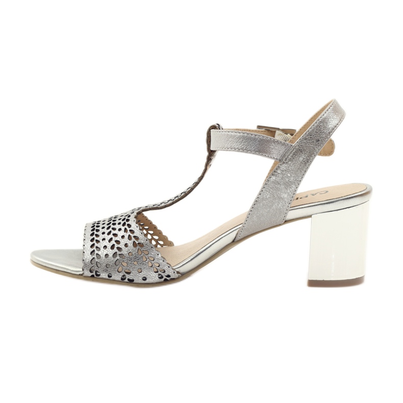 Sandalias caladas Caprice 28301 plata gris 2