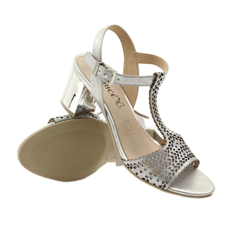 Sandalias caladas Caprice 28301 plata gris 3