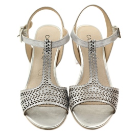 Sandalias caladas Caprice 28301 plata gris 4