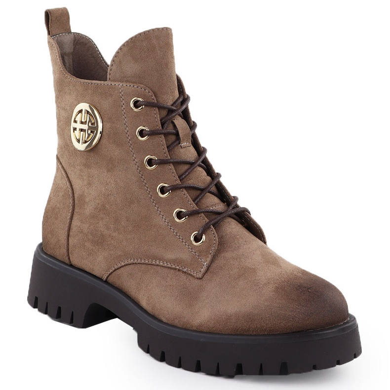 Botas de ante Beige de mujer aislada Potocki Z25-SZ12672 1