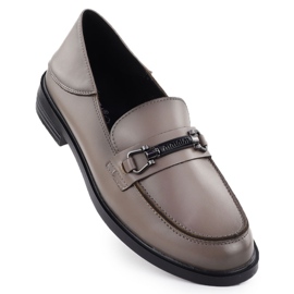 Zapatos de cuero para mujeres Taupe Vinceza 18112 mocasines 1