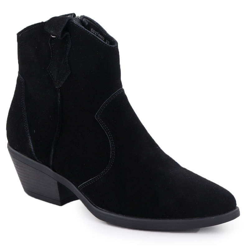 Botas de cuero para mujeres Black Big Star SS274462 negro 1