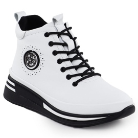 Filippo DBT4215 Cuñas de cuero blanco 1 Filippo DBT4215 Cuñas de cuero blanco 1