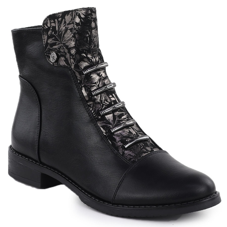 Jezzi Botas de mujer Flores negras ASA62-16 negro 1
