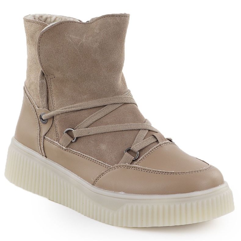 Botas de cuero para mujeres beige filippo dbt7162 1