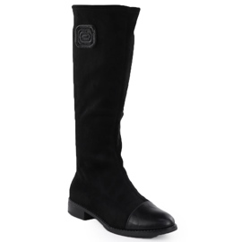 Botas de gamuza para mujeres Black M. Daszyński MR2251-19 1