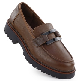 Lords Leather Lofers en la plataforma marrón de las mujeres Sergio Leone Mk25166-S 1