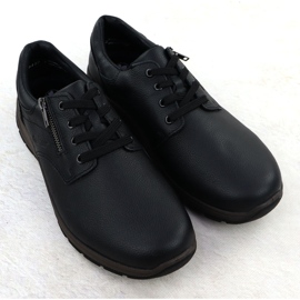 Zapatos de cuero para hombres en el Rieker negro 03604-00 3