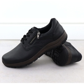 Zapatos de cuero para hombres en el Rieker negro 03604-00 4