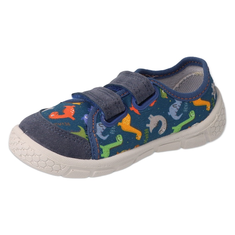 Zapatillas infantiles befado con estampado de dinosaurios 908P011 azul 2