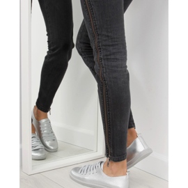 Sneakers plata mujer NB203p plata gris 4