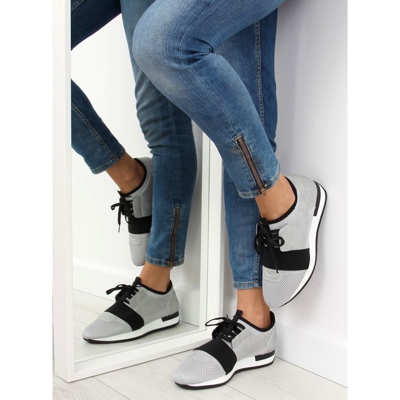 Gris 16-515 zapatillas deportivas grises negro 1