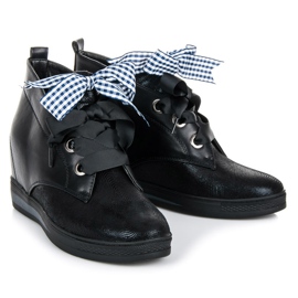 Vinceza Zapatillas negras con cinta negro 1