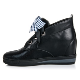 Vinceza Zapatillas negras con cinta negro 2